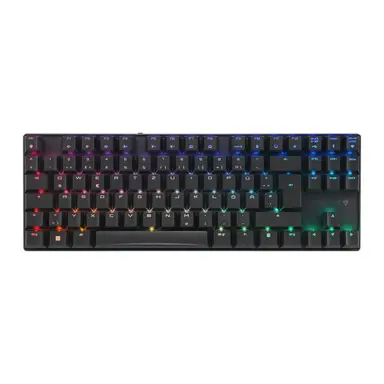 CHERRY MX 8.2 TKL kabellose Gaming-Tastatur ohne Zahlenblock, Aluminiumrahmen, MX2A Brown-Switches, Triple-Mode, RGB-Hintergrundbeleuchtung, deutsche Layout, Schwarz