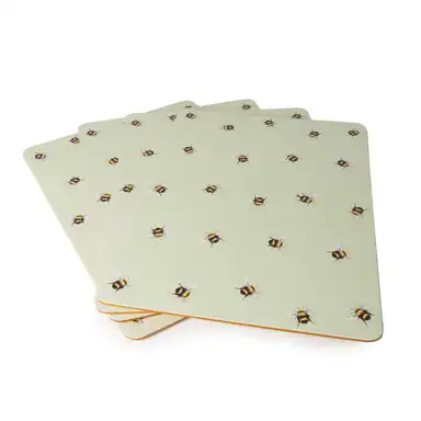 Candlelight Placemats Bees Pale Green 4pcs