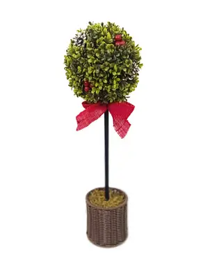 Daisy Darcy 60cm Boxwood Ball Tree with Berries and Cones