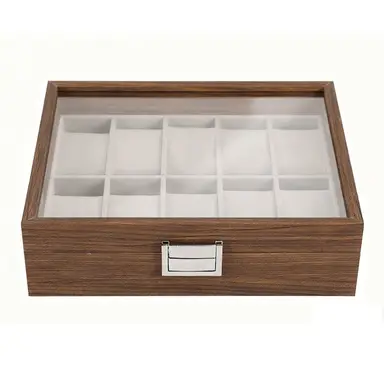 JU7CER Retro watch box, inner gray Watch Storage Box, Unisex Watch Display & Storage Case, Ideal Gift for Watch Enthusiasts 10-position