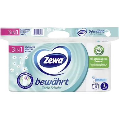 Zewa Toilettenpapier Verlässlich mit Lufterfrischer 3-lagig 8 x 150 Blatt
