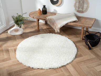 My Flair Runder Teppich "My Shaggy" Creme 150 x 150 cm