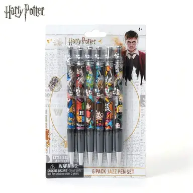6pcs Harry Potter Chibi Character Pen Set Officially Licensed Cute Wizarding World Ballpoint Pens Collectible Stationery Gift