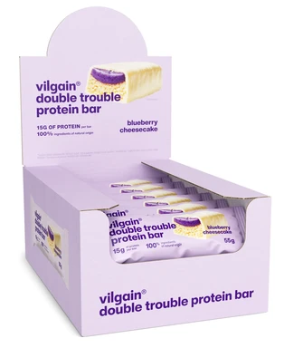 Vilgain Double Trouble Protein Bar Blueberry Cheesecake - 12 x 55g
