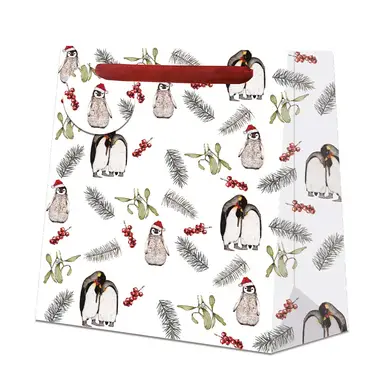 Toasted Crumpet Penguins Ice White Medium gift Bag