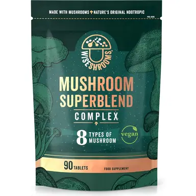 Wiseshrooms Nootropic Mushroom Complex Cognitive Support Capsules - 90 Capsules