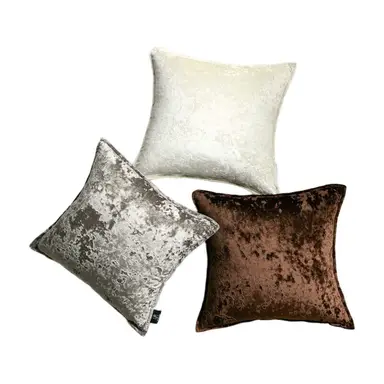 Phantoscope Pack 1 glänzende, plüschartige Kissenhüllen mit Besatz, quadratische Kissenbezüge für Couch, Bett und Stuhl, Braun, 18 x 18 Zoll, 45 x 45 cm