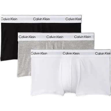 Calvin Klein Caleçon Échancré 3 Pièces - Icon Cotton Stretch - Blanc, Noir, Gris XL