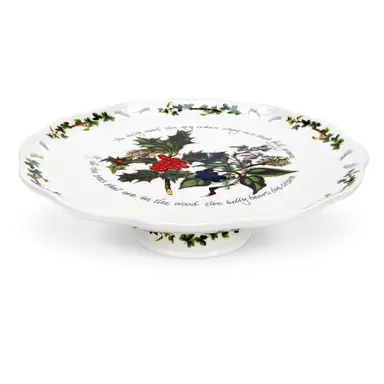 Portmeirion The Holly & The Ivy Pierced Footed Cake Plate – Single