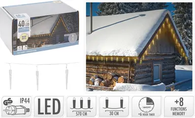 Christmas Icicle Lights Christmas Decoration-40pcs LED