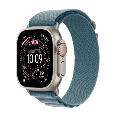 APPLE Watch Ultra 3 GPS + Cellular 49mm Natur Titan Gehäuse mit Hellblauem Alpine Loop - Medium