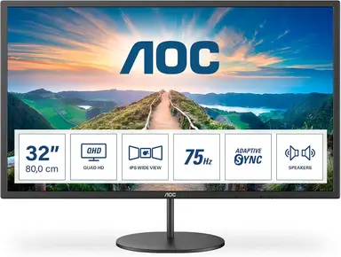 AOC Q32V4 31.5" 2K Ultra HD IPS LED 4ms Adaptive sync Built-in Speakers Monitor
