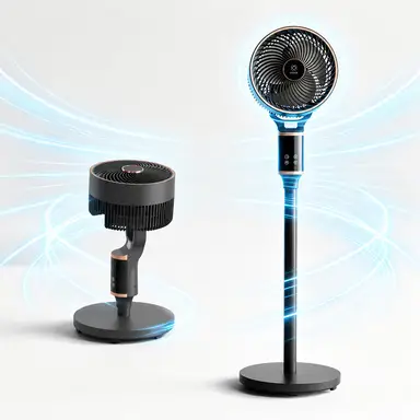 WOOX MX0313 Ventilateur Souffleur sur Pied 10 Pouces - Moteur DC Ultra-Silencieux 12 Vitesses, Oscillation 3D Automatique à 90°, Contrôle à Distance et Minuterie, Parfait pour Chambre et Bureau à Domicile