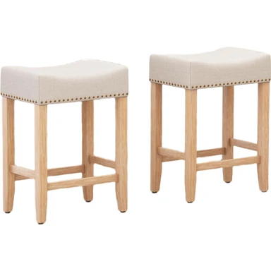 Ckaff Bar Stools Set of 2, 65.5cm High Bar Stools Kitchen Chairs Made of Sherpa, Make-Up Chair, Dining Room Chair, Bathroom Stool, Office Stool, Counter Stool with Footrest for Kitchen, Living Roo