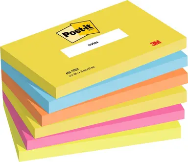 Post-It Notes Energetic Colours 76x127mm, Pack of 6
