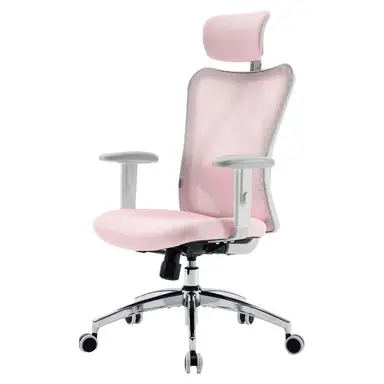 Sihoo M18 ergonomischer Bürostuhl, Computer-Schreibtischstuhl mit verstellbarer Kopfstütze und Lendenstütze, hoher Rücken, Executive-Spin-Stuhl für Home Office (hellrosa)