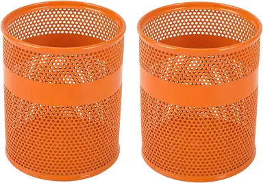 Senhoglb Mesh Pen Pot，Set of 2，Orange, New Year Sale , Top gift picks