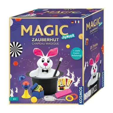 Kosmos 694302 Zauberhut, lerne einfach Zaubertricks und Illusionen, Zauberkasten mit Zauberstab und vielen weiteren Utensilien, für Kinder ab 6 Jahre