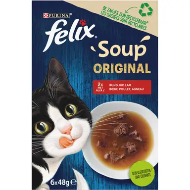 Felix Soup Farm nat kattenvoer 6 x 48 g