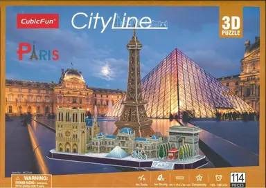 CUBIC FUN 3D Puzzel Stadslijn Parijs - 50 stuks, Multicolor