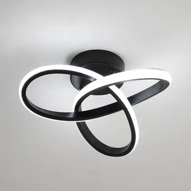 Goeco Moderne LED-Deckenleuchte 30W Chrom Blumenform 4500K Natürlich Weiß für Schlafzimmer Wohnzimmer Küche Flur