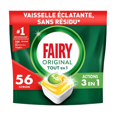 Fairy Tablettes lave-vaisselle tout en 1 Citron X 56