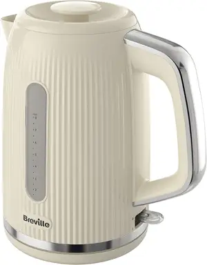 Breville Bold Electric Kettle, 1.7L, 3kW Fast Boil, Textured, Cream & Silver Chrome - VKT223