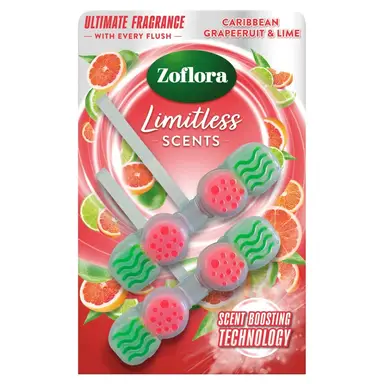 Zoflora Toilet Rim Block, Caribbean Grapefruit & Lime, 2 Packs