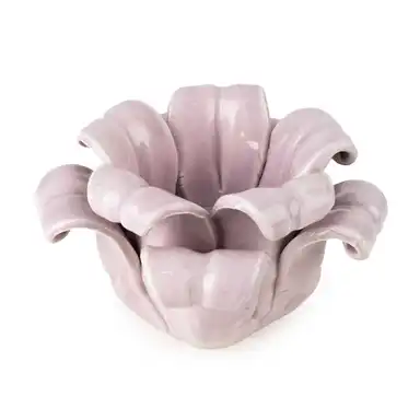 Candlelight Candle Holder Tealight Bell Flower Ceramic Lilac