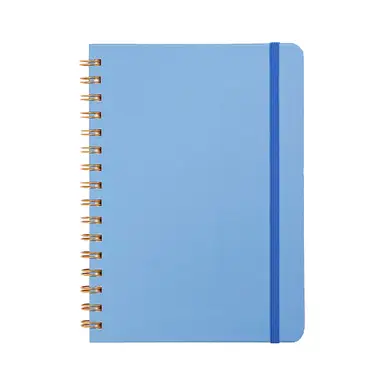 Jubiluu A5 Hardcover Spiral Lined Notebook - 96 Sheets (100g offset paper), with Elastic Band - Classic Cream Ruled Journal for Writing, School, Office, and Gifts-Classic Blue