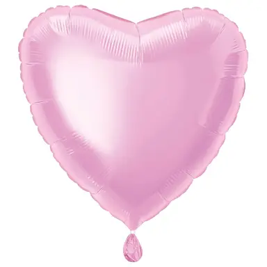 Unique Party Heart Foil Balloon, Pastel Pink, 45cm