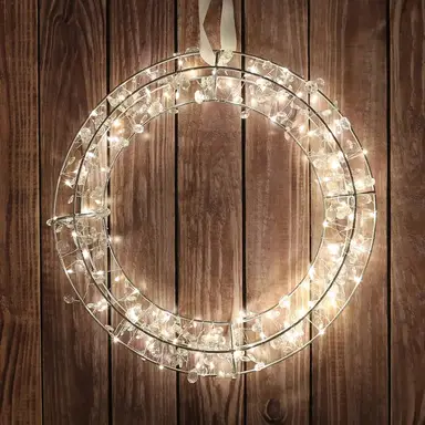 Christmas Workshop Crystal Gem Wreath Light 100LEDs 38cm BO