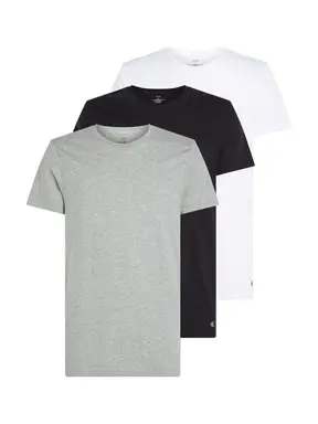 Calvin Klein 3 Pack Crewneck T-Shirt - Cotton Classics - Black, White, Grey M