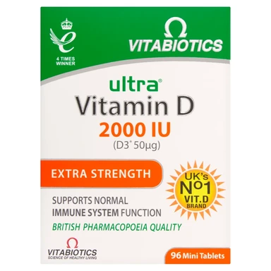 Vitabiotics Ultra Vitamin D 2000IU Mini Immune Support Tablets - 96 Tablets