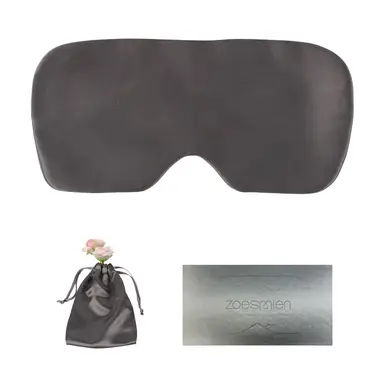 Zoesmien ZSM2320 Sleep Mask, Ultra-Thin Light Blocking Eye Mask, Mulberry Silk and Polyester Fiber Material, Adjustable Elastic Band, Gray, for Home Sleep Use