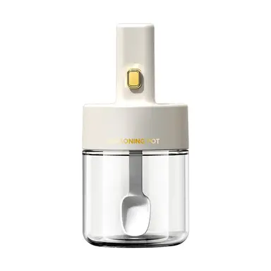 BJ Boîte d'assaisonnement Réservoir d'assaisonnement Bouteille d'assaisonnement en verre Réservoir de sel Glutamate monosodique Réservoir d'assaisonnement scellé Bouteille d'assaisonnement simple blanche