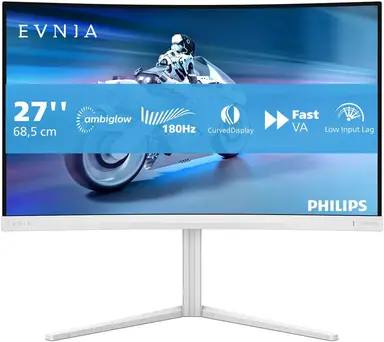 Philips 27M2C5201L 27" Curved Full HD 180Hz 1ms Freesync Ambiglow White Gaming Monitor