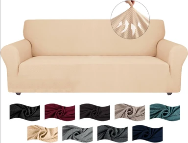 YSTYLE Stretch-Sofa-Bezug, Couchbezug für Couch und Sofa, Möbelschutzbezug für Sofa mit elastischem Boden, 4-Sitzer, SJ, Beige