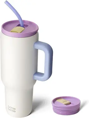 Bottle Bottle 40Oz Stainless Steel Vacuum Tumbler with Handle and Straw, Travel Mug Car Cup for Coffee (Yogurt)