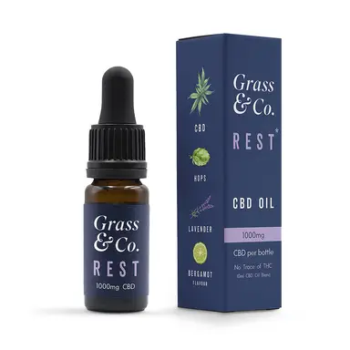 Grass & Co. REST CBD Stress Support Oil 1000mg Bergamot & Lavender - 10ml