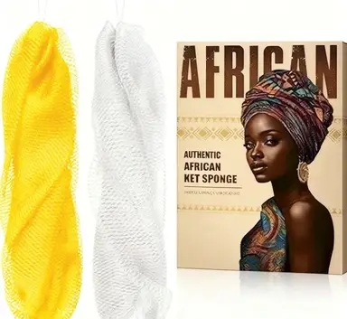 SORBO Afrikaanse sponsnet-set - 90 g - 2-pack - kleur willekeurig - met touw