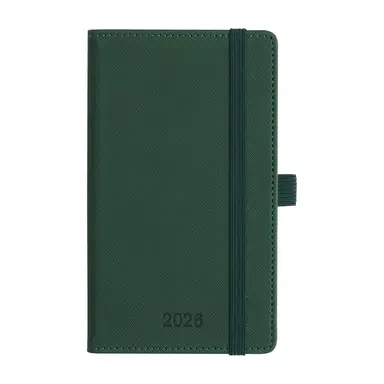 IN-LUXPRO A6-Planner 2026, Woche auf zwei Seiten, 6 Sprachen, wöchentlicher & monatlicher Plan mit Monats-Tabs, Einstecktasche und Ausgaben- & Notizseiten, 100 g/m²-Papier, Hardcover aus PU-Leder, grün, Neujahrssale, Top-Geschenkideen