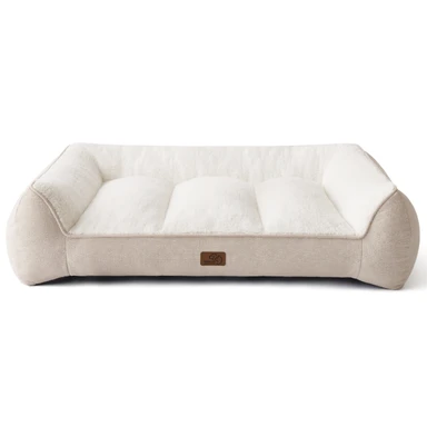 [Nur 19,99 €] BEDSURE waschbares Hundebett für große Hunde – 96 x 71 x 21 cm, Creme