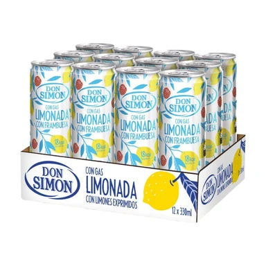 DON SIMON Limonade pétillante à la framboise - Pack 12 x 330 ml