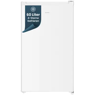 homeX FS1016-W 60 L kompakter Gefrierschrank, freistehender 4-Sterne-Mini-Gefrierschrank mit Temperaturregelung, wechselbarem Türanschlag, leise 40 dB, Energieklasse E, Weiß