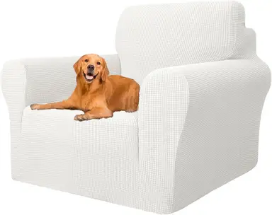 YSTYLE Stretch-Sofa-Bezug, Couchbezug für Couch und Sofa, Möbelschutzbezug für Sofa mit elastischem Boden, 1 Sitzer, LM, Weiß