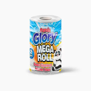 Panda Cuddle Glory Kitchen Towel, 2-Ply, 6 Rolls