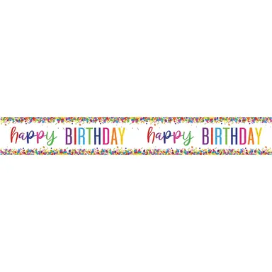 Unique Party Confetti Birthday Foil Banner, 2.74m
