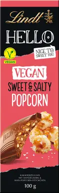 Lindt HELLO Tafel vegan sweet & salty popcorn, 100 g