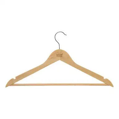5Five Set aus 8 - Holz-Kleiderbügel Holz-Wäscheständer Spurenloses Aufhängen von Kleidung